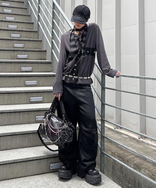 ワイドパンツ ジーンズ メンズ レディースの画像
