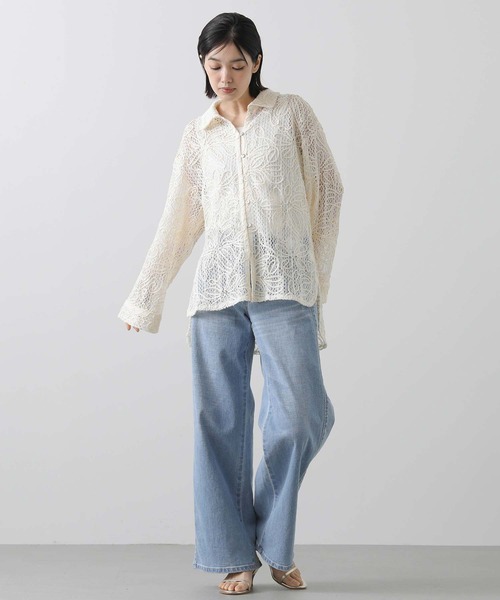 「Gready Brilliant」 「favori」長袖ブラウス 38 アイボリー レディース_画像6