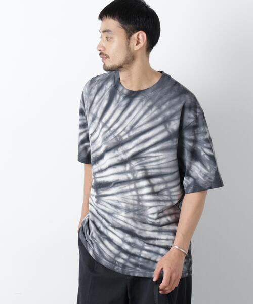 NANO universe（ナノ・ユニバース） tシャツ ブラックタイダイTシャツ