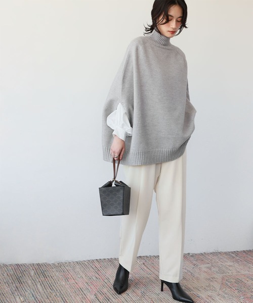 「ELFRANK」 7分袖ニット FREE グレー レディース_画像9