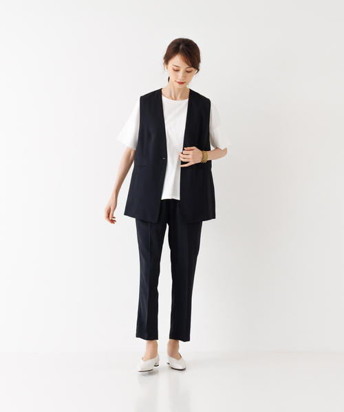 「abahouse mavie」 半袖カットソー フリー スモークピンク レディース_画像4