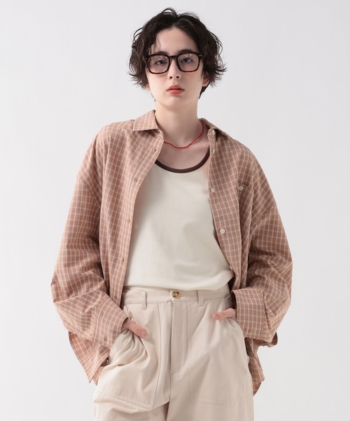 「GEORGE'S」 長袖シャツ FREE ネイビー レディース_画像6