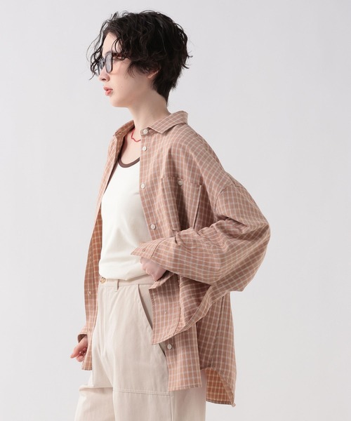 「GEORGE'S」 長袖シャツ FREE ネイビー レディース_画像7