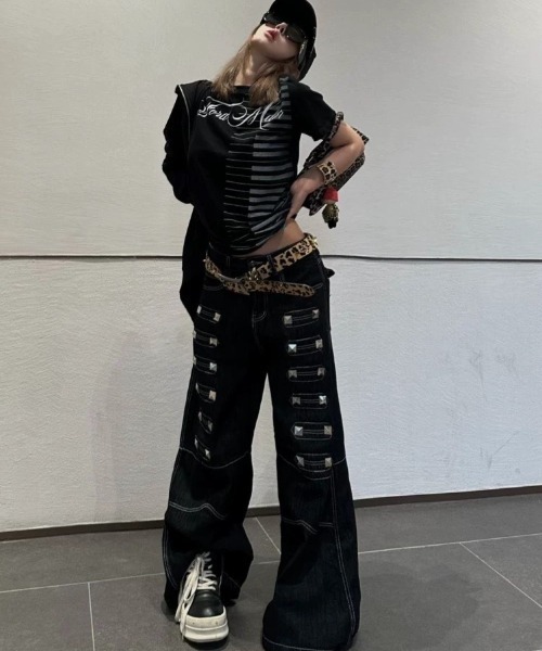 Sibra（シブラ） ワイドパンツ ジーンズ デニム デニムパンツ Y2K