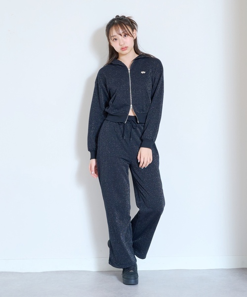 LOVETOXIC ワンピース 「LTXC」ラメキラダブルジップパーカ ロング