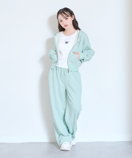 ballaholic ロンT ハーフパンツ セットアップ 水色 M/L LOVETOXIC ワンピース 「LTXC」ラメキラダブルジップパーカ ロング