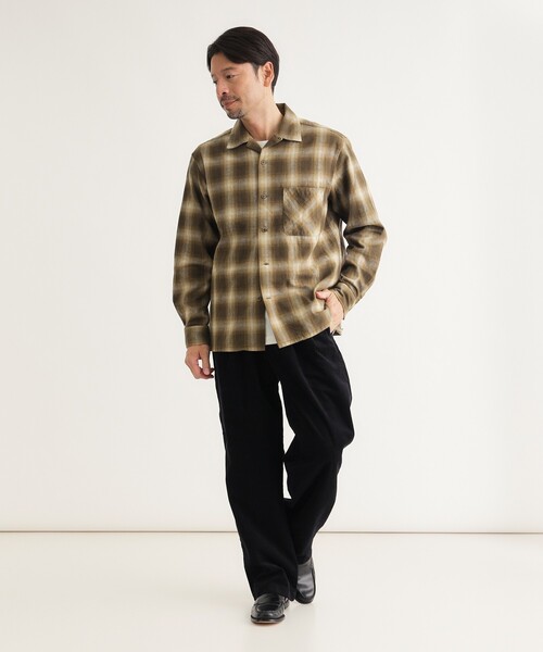 BACK NUMBER シャツ オンブレチェックシャツ メンズ : ZOZOTOWN Yahoo