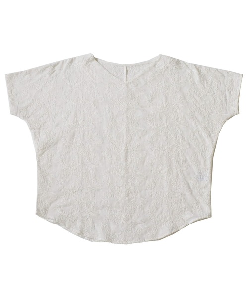 antiqua（アンティカ） antiqua tシャツ 半袖 綿100%ペイズリー柄刺繍