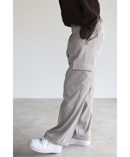 CREARE -LINO- ワイドパンツ カーゴパンツ センタープレス ワイド