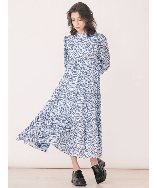 祝開店 大放出セール開催中 ワンピース ティアードハイネックワンピース ワンピース カラー ブラウン Www Confer Uk Com