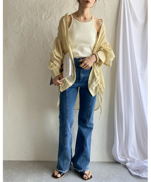 She's Closet ブラウス シャツ バンドカラー長袖ドロスト
