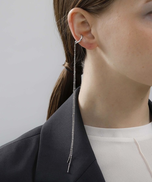 イヤーカフ イヤーカフ JewCas JCQ ジェンダーレスロングチェーンイヤカフ