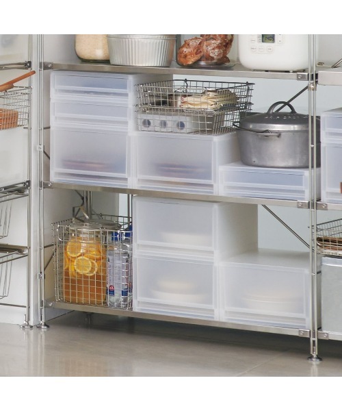 無印良品（MUJI） 収納 ステンレスワイヤーバスケット2 約幅37×奥行