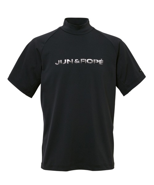 JUN&ROPE ジュン アンド ロペ　半袖スウェット　ブラック JUN&ROPE'（ジュンアンドロペ） tシャツ ベアスムース裏フリースロゴ