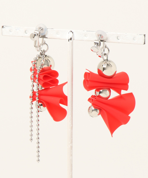 TONE（トネ） イヤリング 「Beauty bell」PVCとチェーンイヤリング