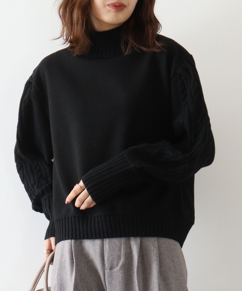 ニット セーター 「EGLANTINE」ケーブルニットドッキングプルオーバー レディース EGLANTINE ニット セーター 「EGLANTINE」ケーブルニット