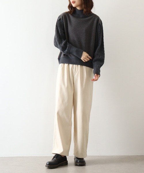 ニット セーター 「EGLANTINE」ケーブルニットドッキングプルオーバー レディース EGLANTINE ニット セーター 「EGLANTINE」ケーブルニット