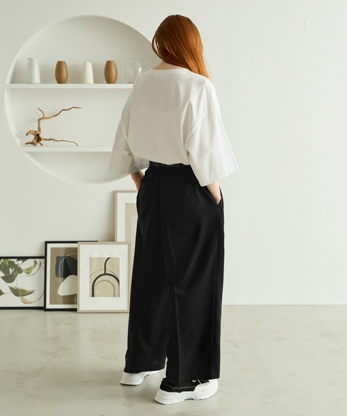 molk スラックス 「molk」ワイドストレートセンタープレス