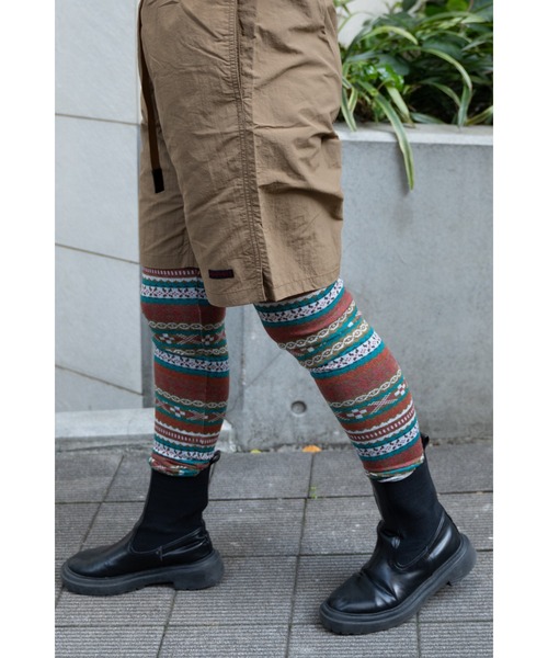 Healthknit（ヘルスニット） レギンス スパッツ 「 」 幾何学模様 総柄