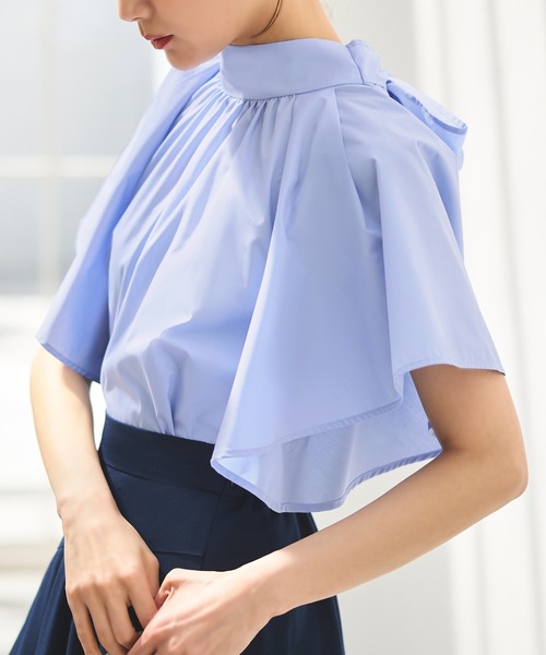 ルイルエブティック RUIRUE BOUTIQUE [マルチway]ワイドハイネック・ボウタイブラウス （ペールイエロー） ルイルエブティック RUIRUE BOUTIQUE [マルチway]ワイド