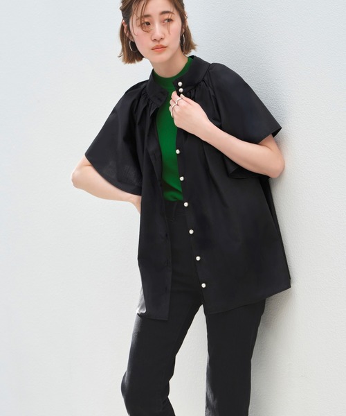 新品✨ ruirue boutique ブラウス プリーツフレアトップス　LL RUIRUE BOUTIQUE ブラウス シャツ 洗える ストレッチ ｜ 選べる