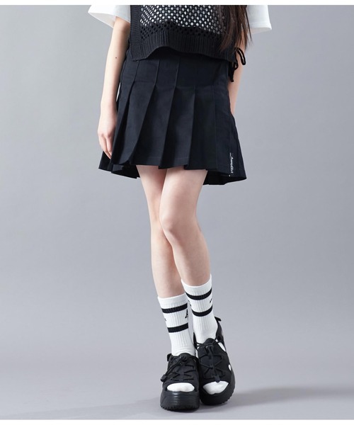 ANAP 黒 ロゴ入りキッズスカート サイズL ANAP GiRL スカート ベルト付ZIPスカートインパンツ付 キッズ