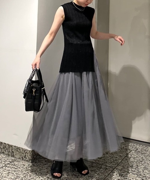 ジル♡ニット、スカート、ブラウス コットン混ニット・スカートセットアップ/DoCLASSE