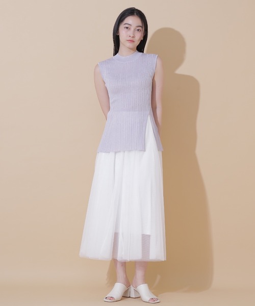 MARTE カシュクール ラメ ニット プリーツ ロング スカート ワンピース ckn1158_07.jpg