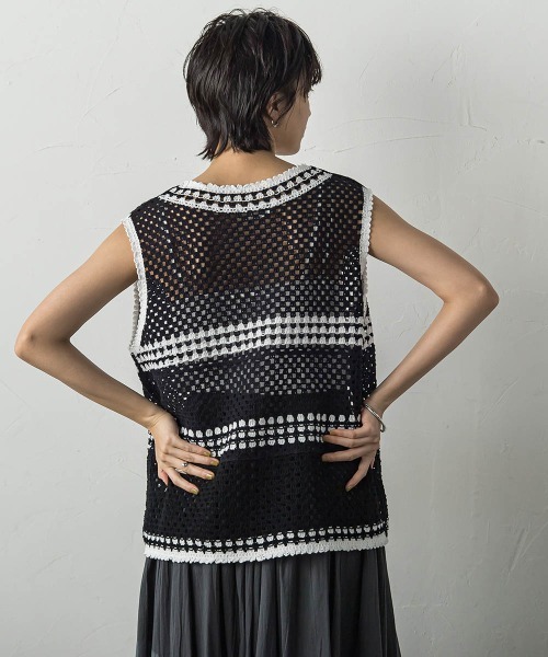 MAYSON GREY（メイソングレイ） ニット セーター 配色クロシェニット