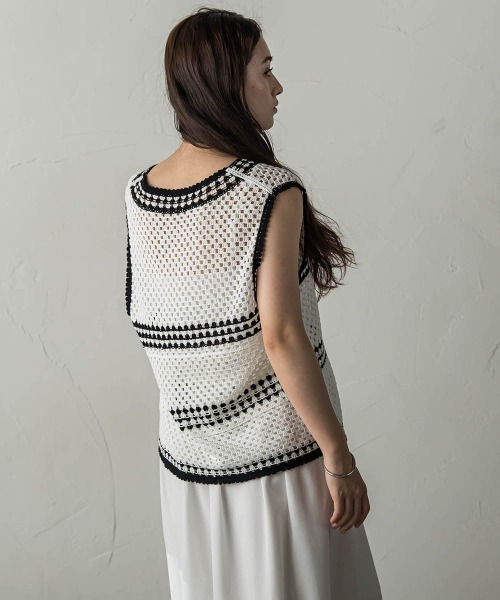 MAYSON GREY（メイソングレイ） ニット セーター 配色クロシェニット