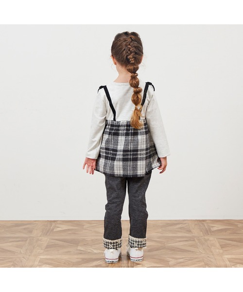 パンツ kp KP(キッズ) パンツ 裾折り返しデニム風ニットツイルパンツ(100