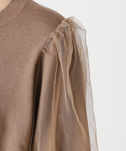 Spick＆Span ニット チュールスリーブニットプルオーバー