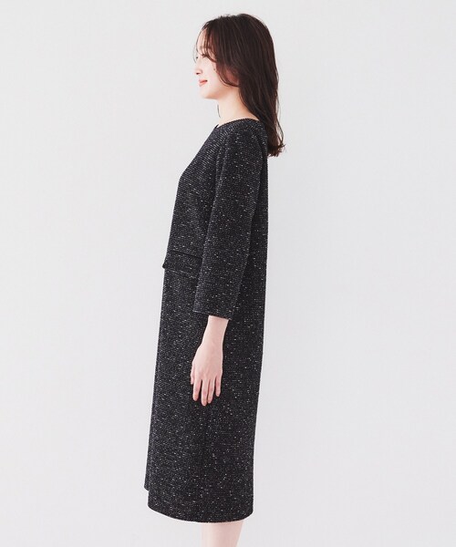 24AW アンタイトル ツイードライクジャージ サックワンピース ストレッチ 0 24AW アンタイトル ツイードライクジャージ サックワンピース
