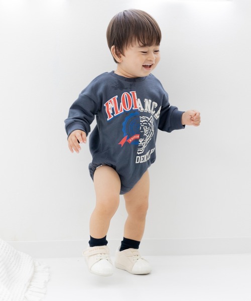 RANCLIC ロンパース JAM & LINK ベビー服 ロンパース リメイク風 裏毛ロンパース