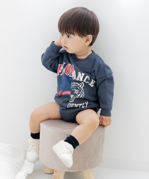 RANCLIC ロンパース JAM & LINK ベビー服 ロンパース リメイク風 裏毛ロンパース