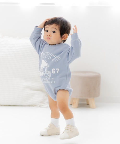 RANCLIC ロンパース JAM & LINK ベビー服 ロンパース リメイク風 裏毛ロンパース