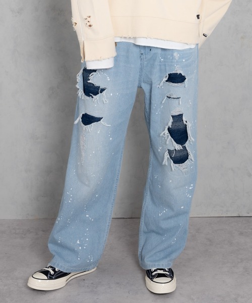 ADAMPATEK アダムパテック クラッシュルーズデニムパンツ サイズ2