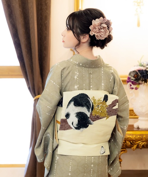KIMONOMACHI 着物 レディース 洗える着物単品 袷着物 M/L サイズ