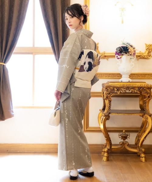 KIMONOMACHI 着物 レディース 洗える着物 単品 袷着物 M/L サイズ