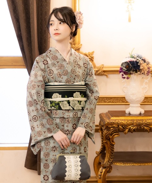 KIMONOMACHI 着物 レディース 洗える着物 単品 袷着物 M/L サイズ