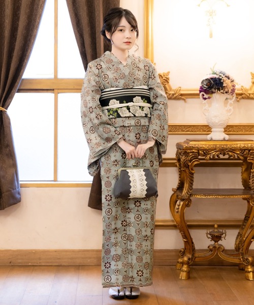 KIMONOMACHI 着物 レディース 洗える着物 単品 袷着物 M/L サイズ