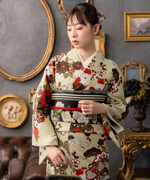 KIMONOMACHI 着物 レディース 洗える着物 単品 袷着物 M/L サイズ