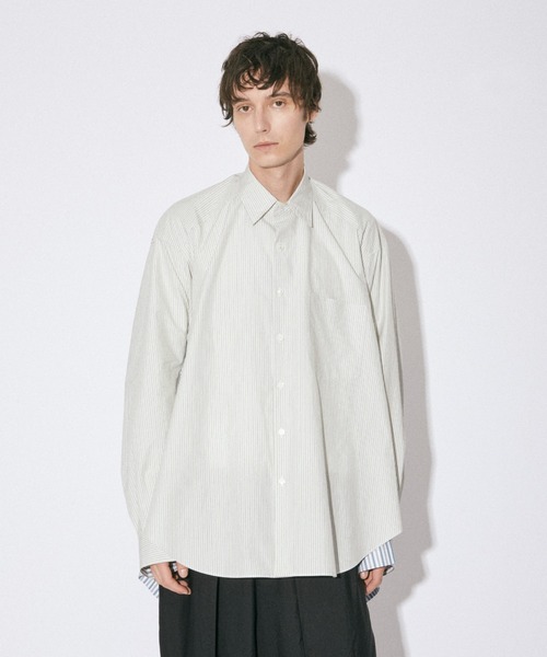 ブラウス シャツ ビューティフルピープル beautiful people double-front        finx stripe shirt double-front finx stripe shirt（シャツ/ブラウス）｜beautiful