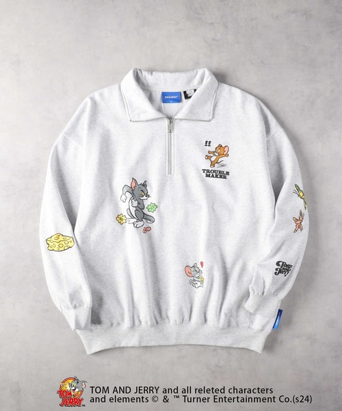 トレーナー スウェット 「TOM and JERRY」ハーフZIPスウェット メンズ