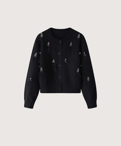 カーディガン フェザーデコカーディガン Feather Deco Cardigan レディース