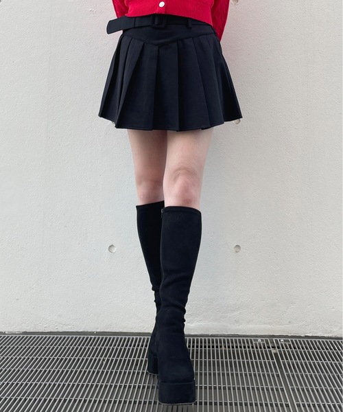 【THEAIRTOWN】ウェスタンベルトプリーツスカート♡ one way スカート 太ベルトプリーツスカート : ZOZOTOWN Yahoo