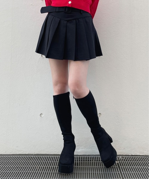 one way スカート 太ベルトプリーツスカート : ZOZOTOWN Yahoo