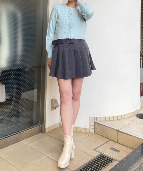 one way スカート 太ベルトプリーツスカート : ZOZOTOWN Yahoo