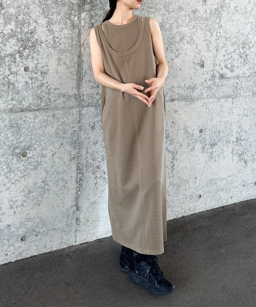 ワンピース tomo1353 ワンピース 「サイズ展開あり」アメスリレイヤードワンピース