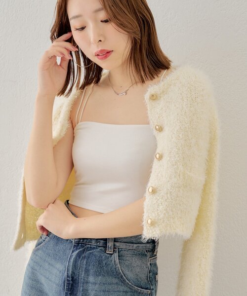 Chico キャミソール 「2サイズ展開」バッククロスパット付き短丈